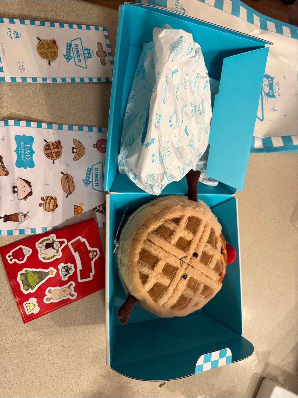 Amuseable Waffle from Jellycat Diner Experience FAO Schwarz NYC